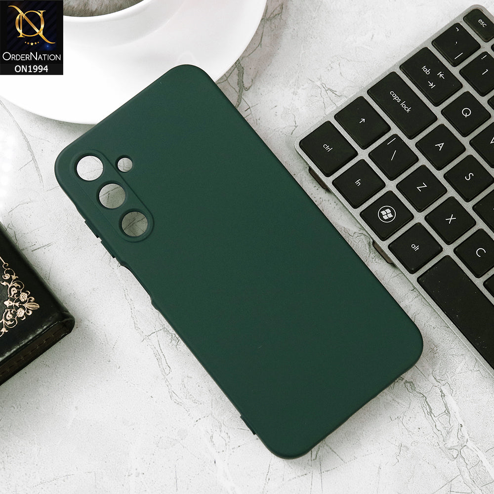 Samsung Galaxy A25 5G Cover - Dark Green - Matte Shockproof Sillica Gel Soft Case
