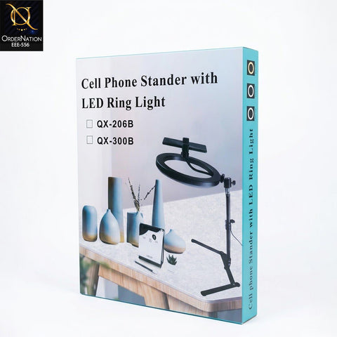 Cell Phone Stand with LED Ring Light – Adjustable Phone Holder & Tripod