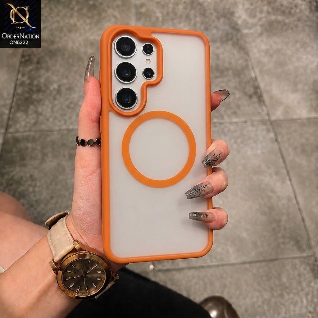 Samsung Galaxy S25 Ultra Cover - Orange - Premium HENKS Protective Phone Case with Shockproof Bumper, Raised Camera Protection & Secure Ring Design