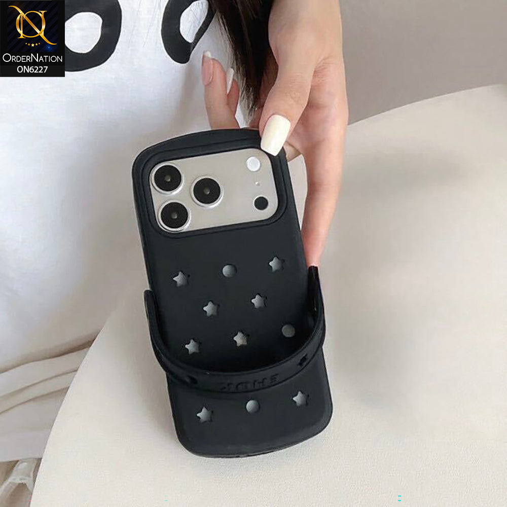 iPhone 17 Pro Max Cover - Black - Star-Shaped Camera Protection Phone Case with Raised Protective Edge