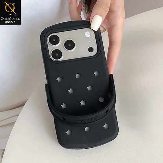 iPhone 18 Pro Max Cover - Black - Star-Shaped Camera Protection Phone Case with Raised Protective Edge