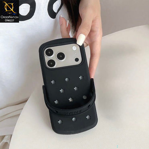 iPhone 17 Pro Max Cover - Black - Star-Shaped Camera Protection Phone Case with Raised Protective Edge