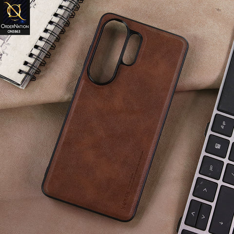 Samsung Galaxy S26 Ultra Cover - Brown - X-LEVEL - Earl III Series -  Case Business Plain Leather Anti-drop Non-slip Slim Case