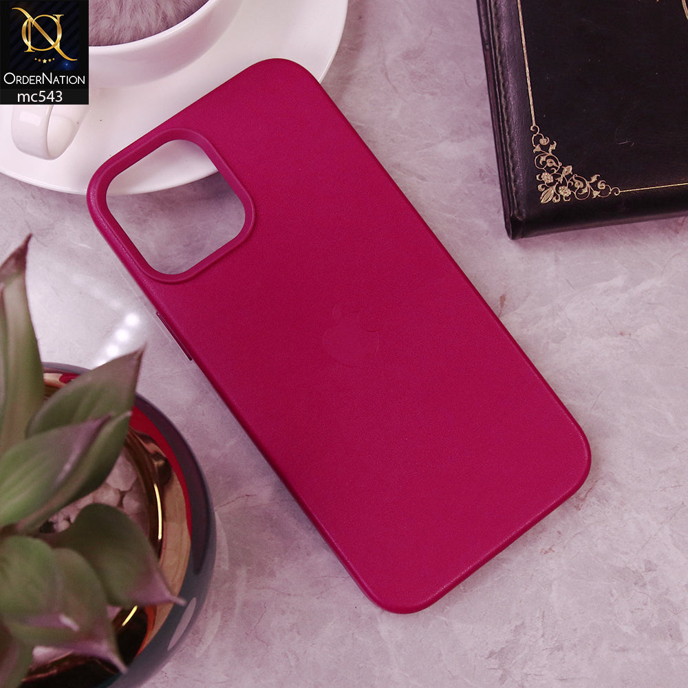 iPhone 12 Pro Max Cover - Dark pink -  Luxury Elegant Leather Soft Case