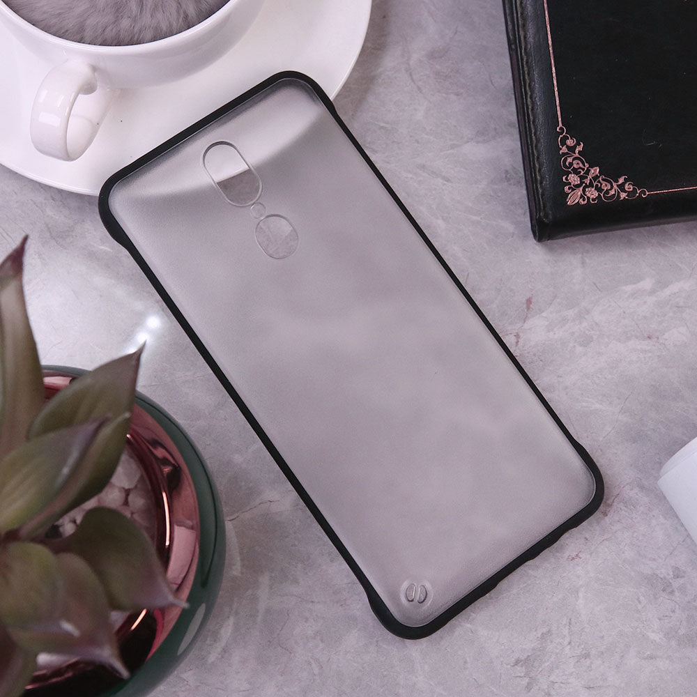 Oppo A9 / A9x Cover - Black- Soft Colorful Border Semi Transparent Back Shell Case