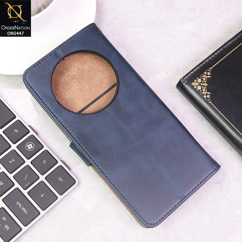 Xiaomi Poco C75 Cover - Blue - Premium Leather Megantic Flip Book Covers With Card Holding Option