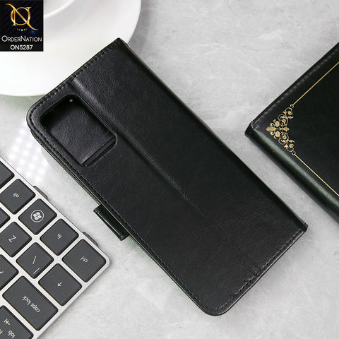 Samsung Galaxy M02s Cover - Black -  Premium PU Leather Magnetic Flip Book Card Slots Wallet Soft Case