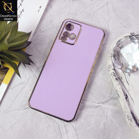 Vivo Y21G Cover -  Light Purple - Electroplating Silk Shiny Soft Case With Camera Protection
