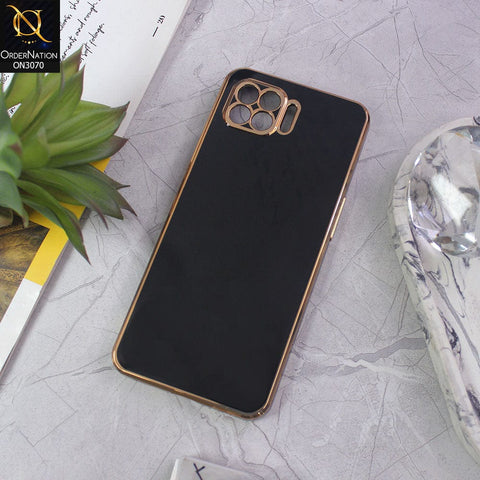 Oppo F17 Pro Cover - Black - Electroplating Silk Shiny Soft Case With Camera Protection