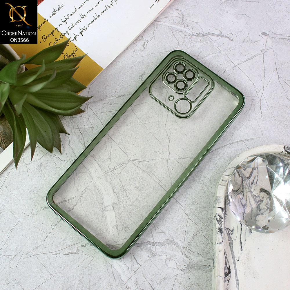 Xiaomi Redmi 10C Cover  - Green - Electroplating Borders Logo Hole Camera Lens Protection Soft Silicone Case