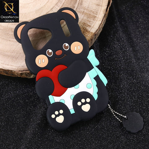 iPhone 17 Pro Max Cover - Black -   Endearing Adorable 3D Super Marshy Bear Case
