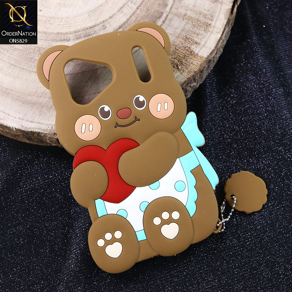 iPhone 17 Pro Max Cover - Brown -   Endearing Adorable 3D Super Marshy Bear Case