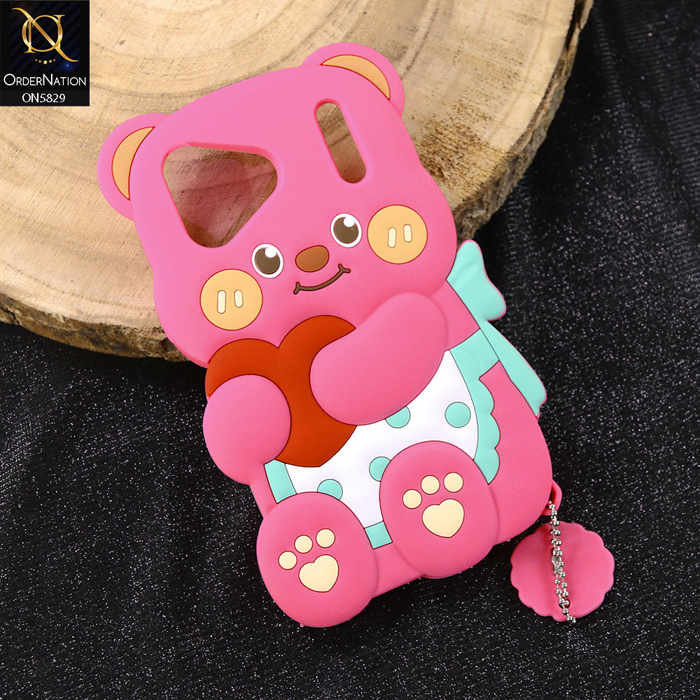 iPhone 17 Pro Max Cover - Dark Pink -   Endearing Adorable 3D Super Marshy Bear Case