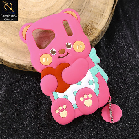 iPhone 17 Pro Max Cover - Dark Pink -   Endearing Adorable 3D Super Marshy Bear Case