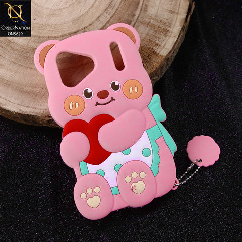iPhone 17 Pro Max Cover - Light Pink -   Endearing Adorable 3D Super Marshy Bear Case