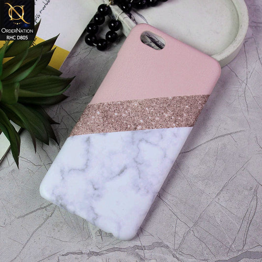 Vivo Y81 Cover - Pink & White Geometric Luxe Marble Trendy Printed Hard Case With Life Time Colour Guarantee ( Fast Delivery )