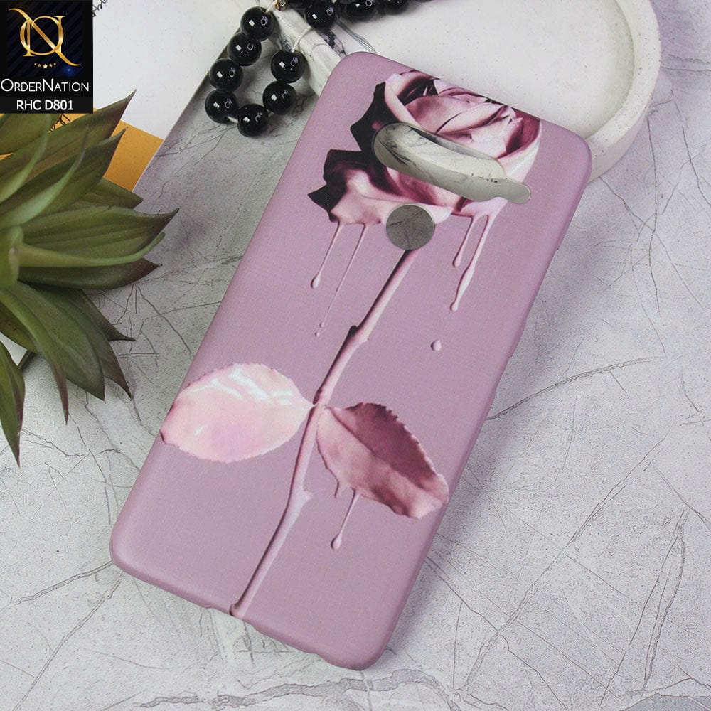 LG V40 ThinQ Cover - Pink Flower Trendy Printed Hard Case with Life Time Colors Guarantee ( Fast Delivery )