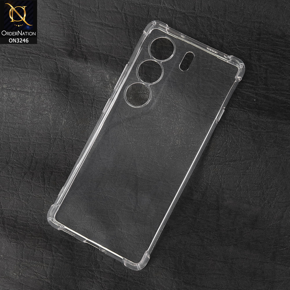 Tecno Camon 40 Cover - Transparent -  Soft 4D Design Shockproof Silicone Transparent Clear Camera Protection Case