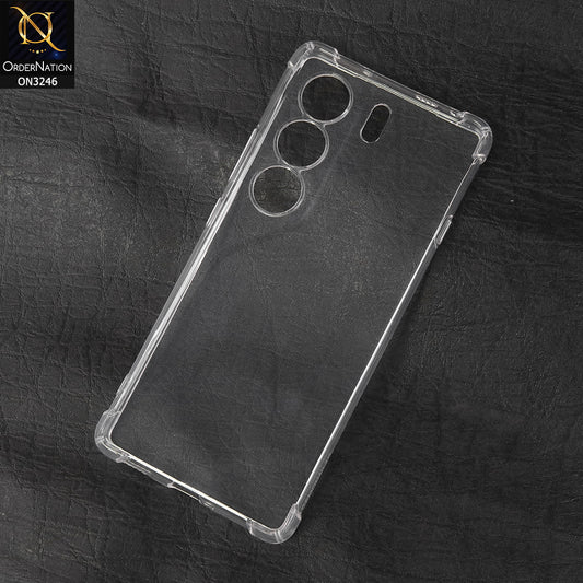 Tecno Camon 40 Cover - Transparent -  Soft 4D Design Shockproof Silicone Transparent Clear Camera Protection Case