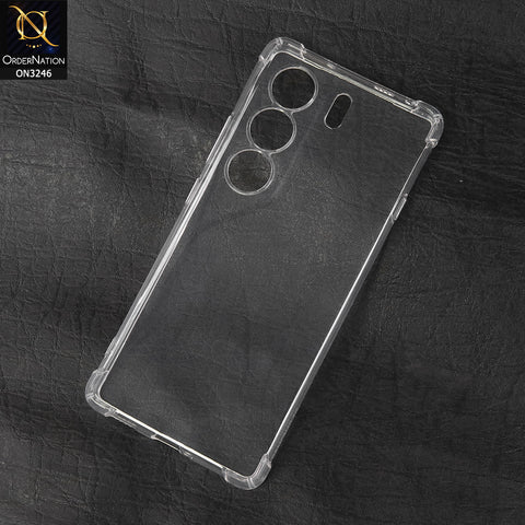 Tecno Camon 40 Cover - Transparent -  Soft 4D Design Shockproof Silicone Transparent Clear Camera Protection Case