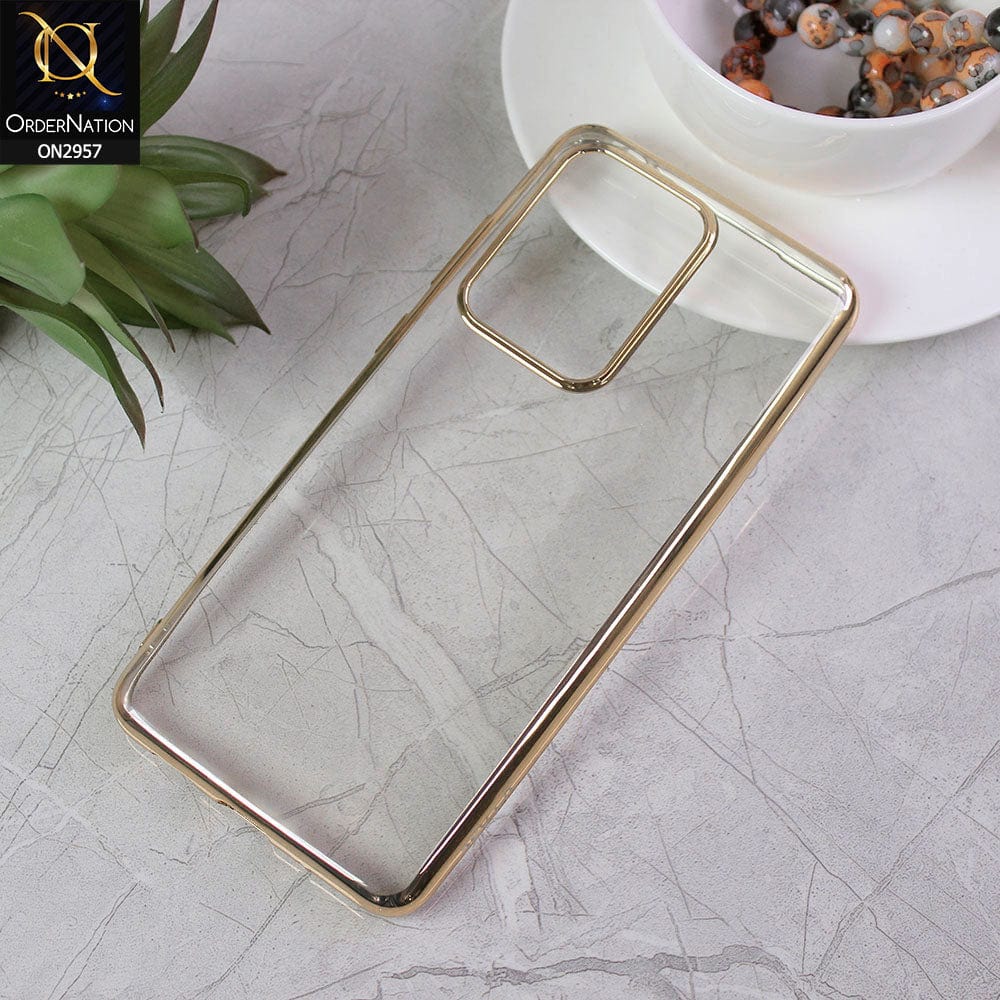 Samsung Galaxy S20 Ultra Cover - Golden - J-Case Soft Color Borders Camera Protection Clear Back Case