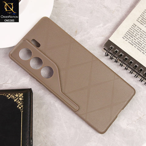 Tecno Camon 40 Cover - Brown - Leather Texture Soft Case With Camera Protection