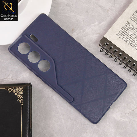 Tecno Camon 40 Cover - Blue - Leather Texture Soft Case With Camera Protection
