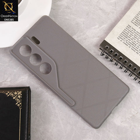 Tecno Camon 40 Cover - Gray - Leather Texture Soft Case With Camera Protection