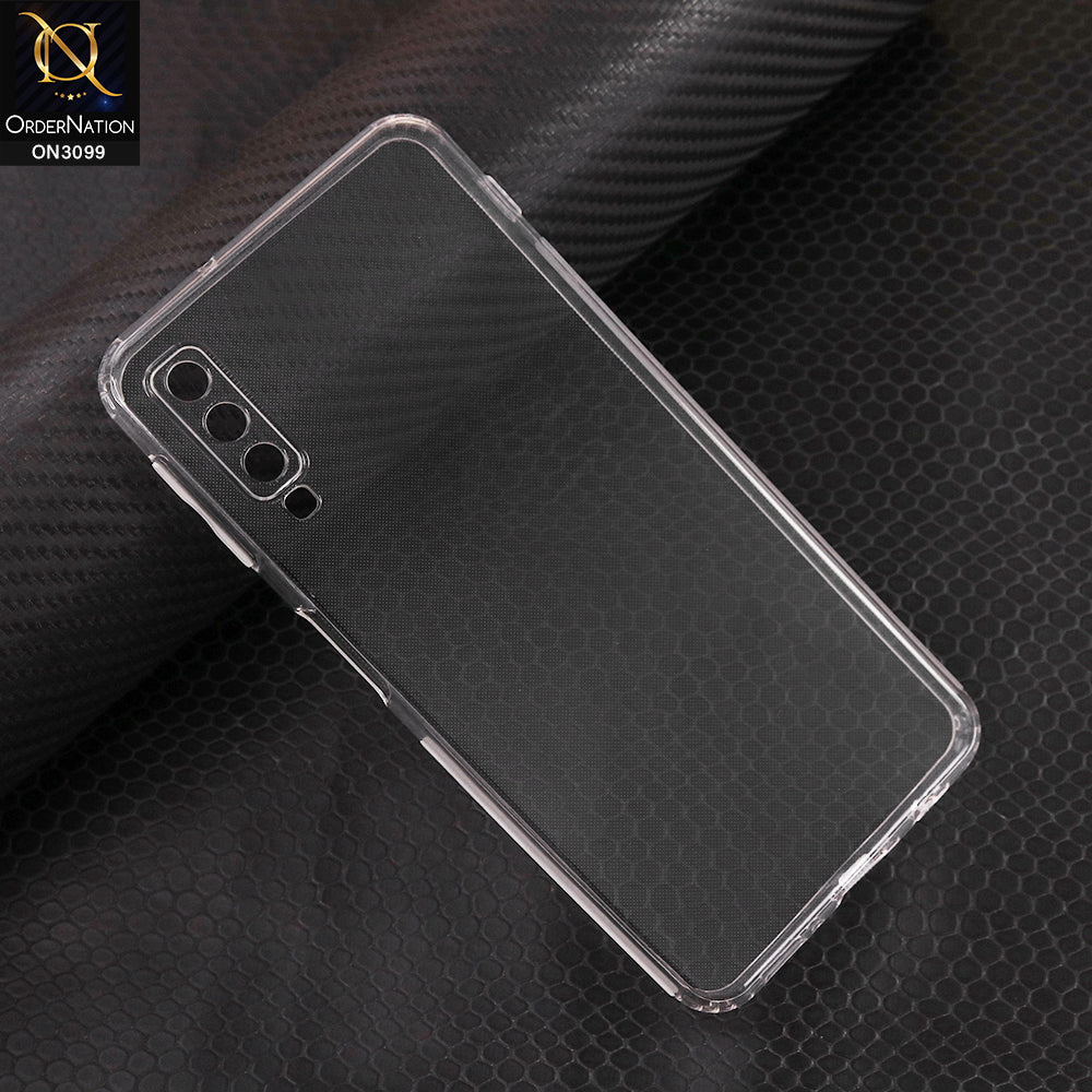 Samsung Galaxy A7 2018 Cover - Transparent - Soft 4D Design Shockproof Silicone Transparent Clear Camera Protection Case