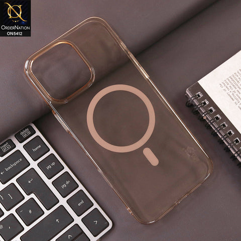 iPhone 15 Pro Max Cover - Gray - Ultra Thin HD Clear Hard PC Magsafe Case Magnetic Transparent Back Cover