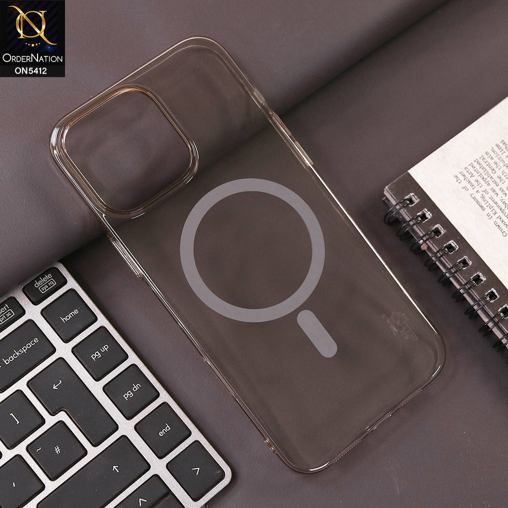 iPhone 16 Pro Max Cover - Gray - Ultra Thin HD Clear Hard PC Magsafe Case Magnetic Transparent Back Cover