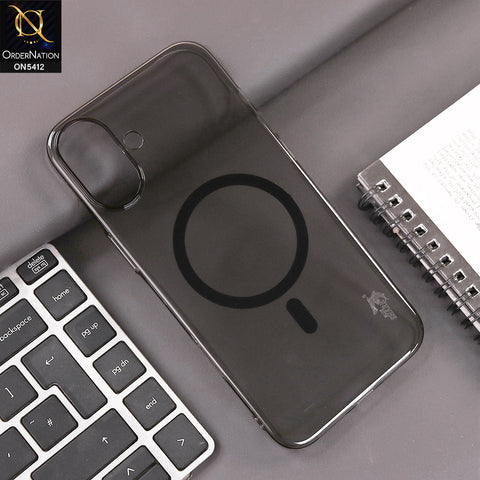 iPhone 16 Cover - Black - Ultra Thin HD Clear Hard PC Magsafe Case Magnetic Transparent Back Cover