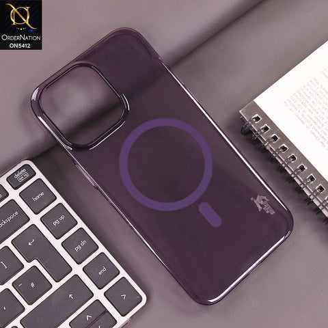 iPhone 14 Pro Max Cover - Purple - Ultra Thin HD Clear Hard PC Magsafe Case Magnetic Transparent Back Cover