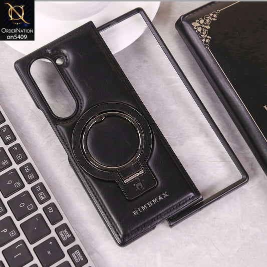 Samsung Galaxy Z Fold 6 5G Cover - Black -  RMBMAX Premium Leather MagSafe Case With Bracket Stand