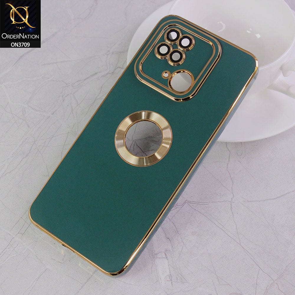 Xiaomi Redmi 10C Cover - Green - All New Electroplating Borders With Logo Hole Camera Protection Soft Silicon Case