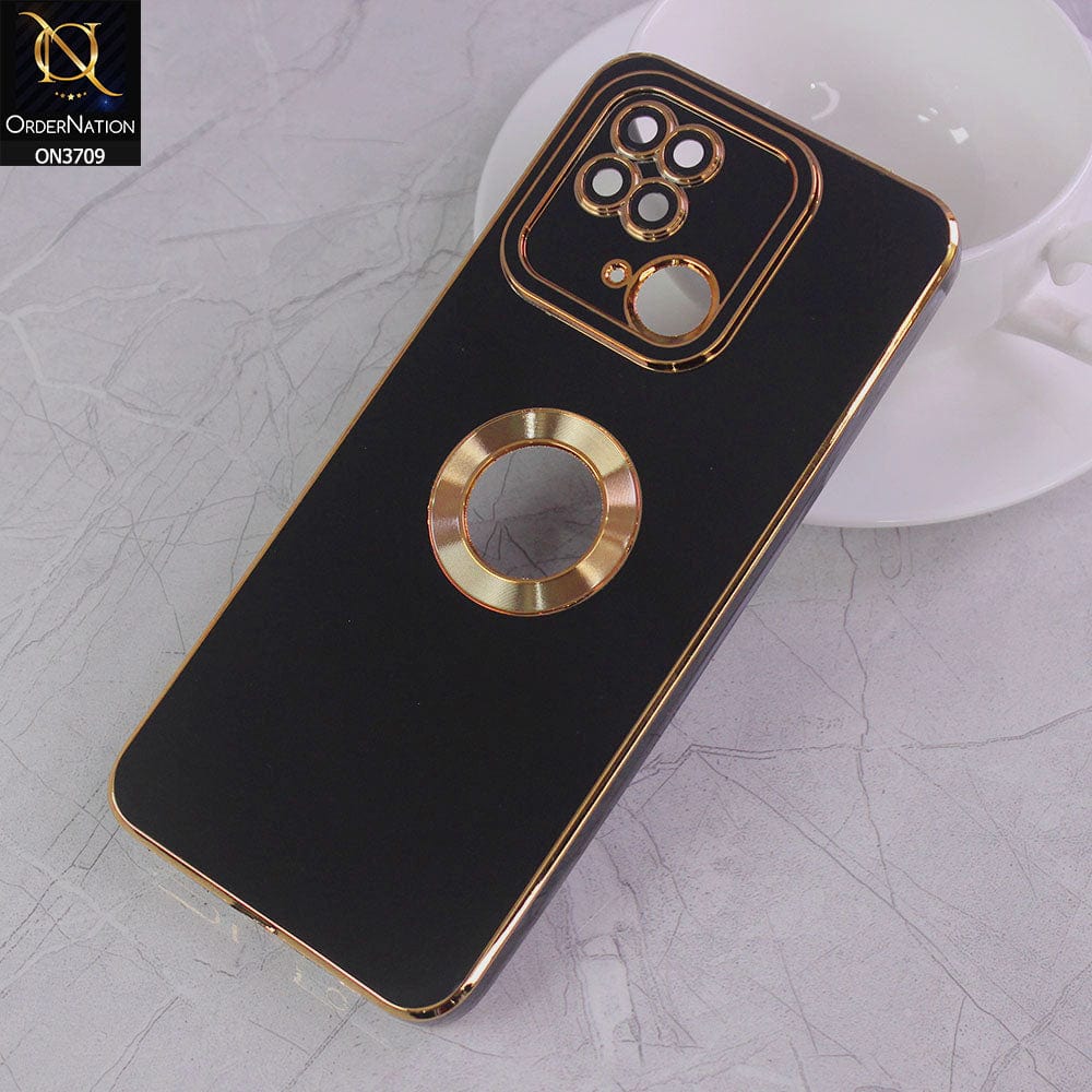 Xiaomi Redmi 10C Cover - Black - All New Electroplating Borders With Logo Hole Camera Protection Soft Silicon Case