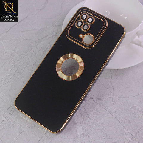 Xiaomi Redmi 10C Cover - Black - All New Electroplating Borders With Logo Hole Camera Protection Soft Silicon Case