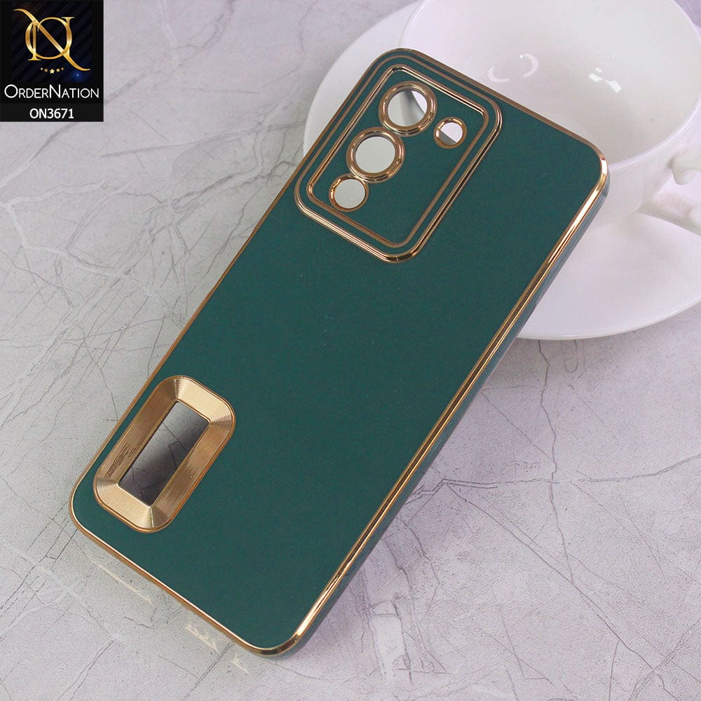 Infinix Note 12 G96 Cover - Green - All New Electroplating Borders With Logo Hole Protective Soft Silicon Case