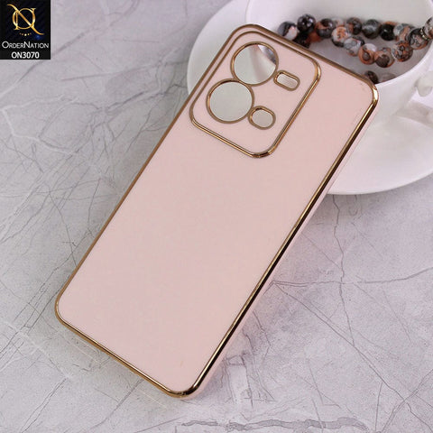 Vivo V25e Cover - Rose Gold - Electroplating Silk Shiny Soft Case With Camera Protection