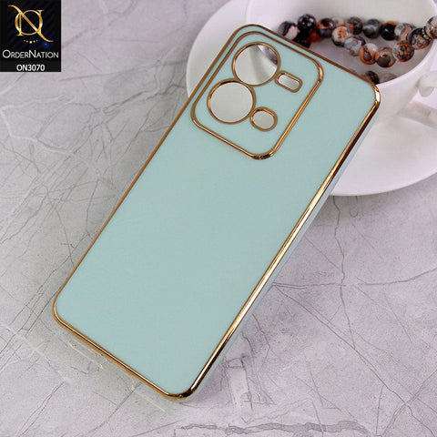 Vivo V25e Cover - Aqua - Electroplating Silk Shiny Soft Case With Camera Protection