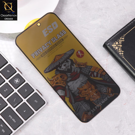 iPhone 16 Pro Max Screen Protector - Black - Privacy Glass Protector Anti Static and Anti Dust Glass