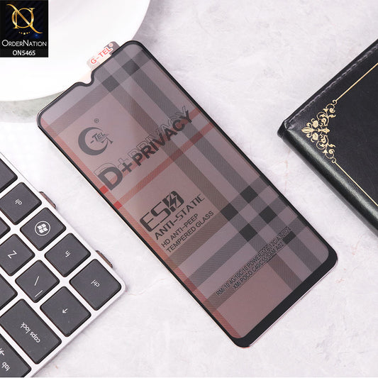 Xiaomi Redmi 12C Screen Protector - Black - Privacy Glass Screen Protector G-tel D+ Privacy HD Anti-Peep Tempered Glass