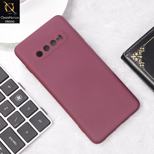 Samsung Galaxy S10 Plus Cover - Maroon - New Premium High Quality Matte Sillica Gel Soft Case