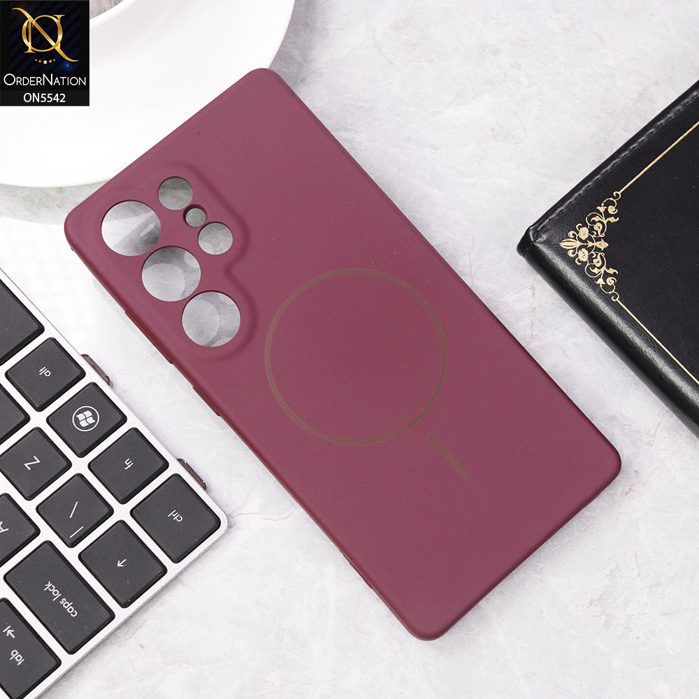 Samsung Galaxy S24 Ultra Cover - Maroon - New Premium High Quality Matte Sillica Gel Soft Case