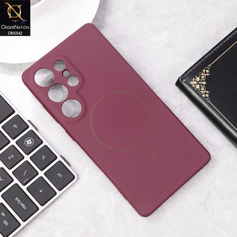 Samsung Galaxy S24 Ultra Cover - Maroon - New Premium High Quality Matte Sillica Gel Soft Case