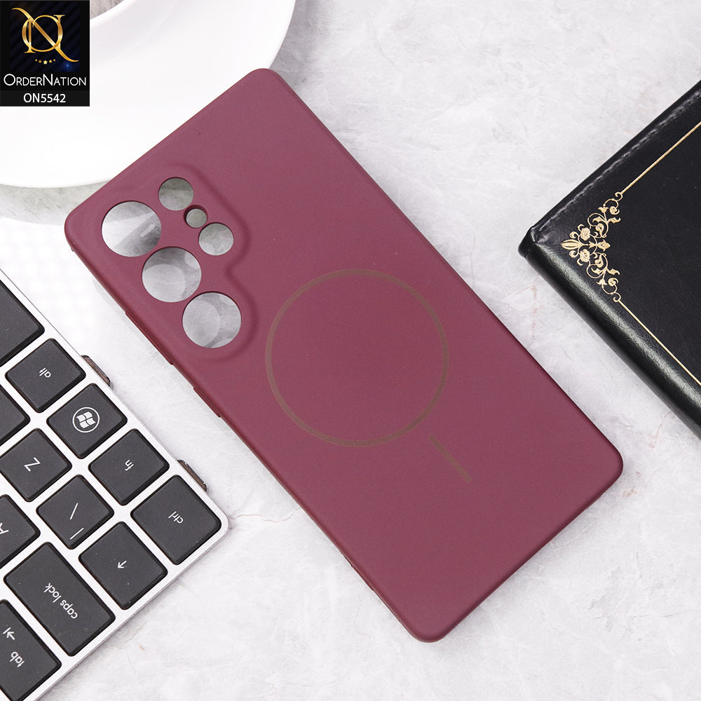 Samsung Galaxy S24 Ultra Cover - Maroon - New Premium High Quality Matte Sillica Gel Soft Case