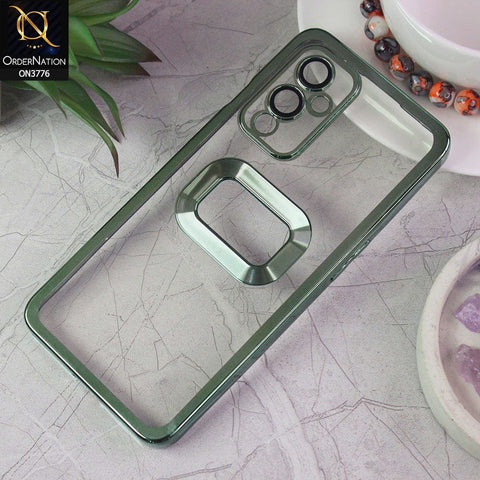 OnePlus 9 Cover - Green - Electroplating Borders Logo Hole Camera Lens Protection Soft Silicone Case