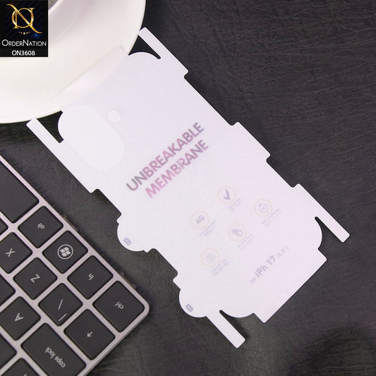 iPhone 17 Back Sheet - Transparent - Hydro Jell Skin Film Unbreakable Back Sheet