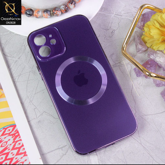 iPhone 12  Cover - Deep Purple - New MagSafe Electroplating Borders With Camera Bumper Hard Back Protective Case
