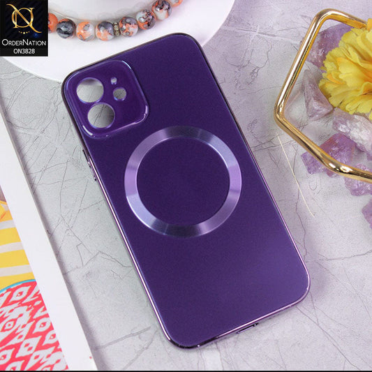 iPhone 12  Cover - Deep Purple - New MagSafe Electroplating Borders With Camera Bumper Hard Back Protective Case